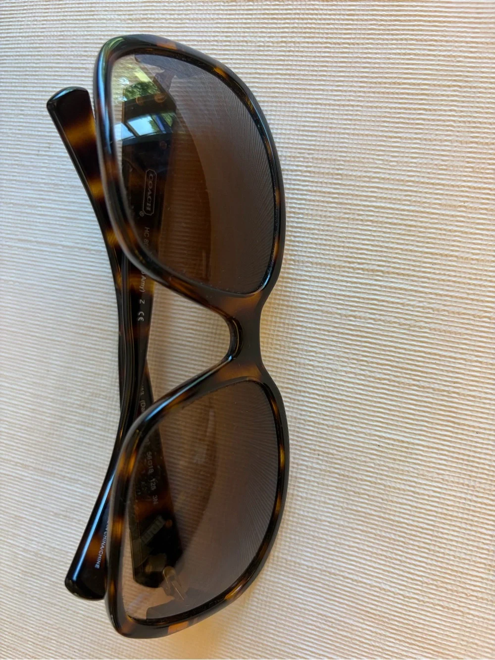 Coach Tortoiseshell Frame Sunglasses - Dark Brown / Amber